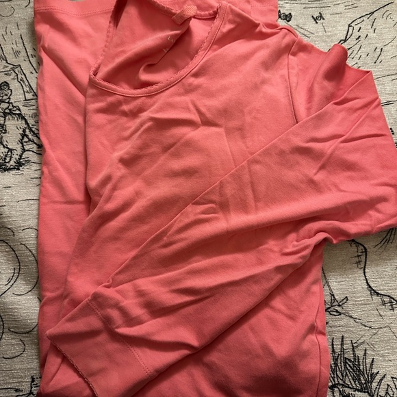 Lands End Pink Long Sleeve Dress Pajama - Picture 2 of 3